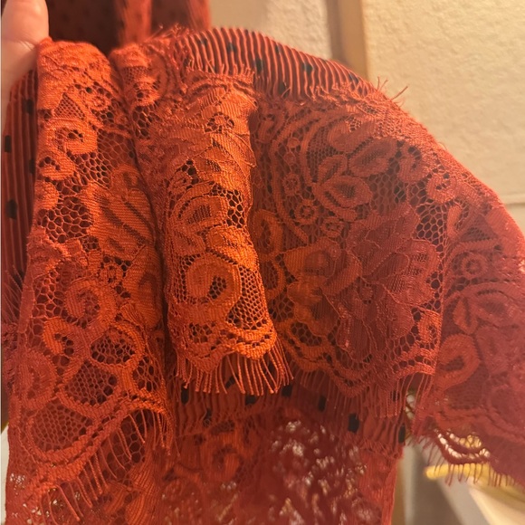 Free People Red Lace Midi Dress - Picture 4 of 7